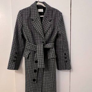 Virgin Wool Long Coat - Blue